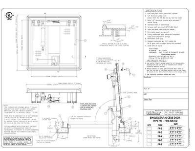 fire rated floor door drawing technical fr type bilco doors mechanism closing esi