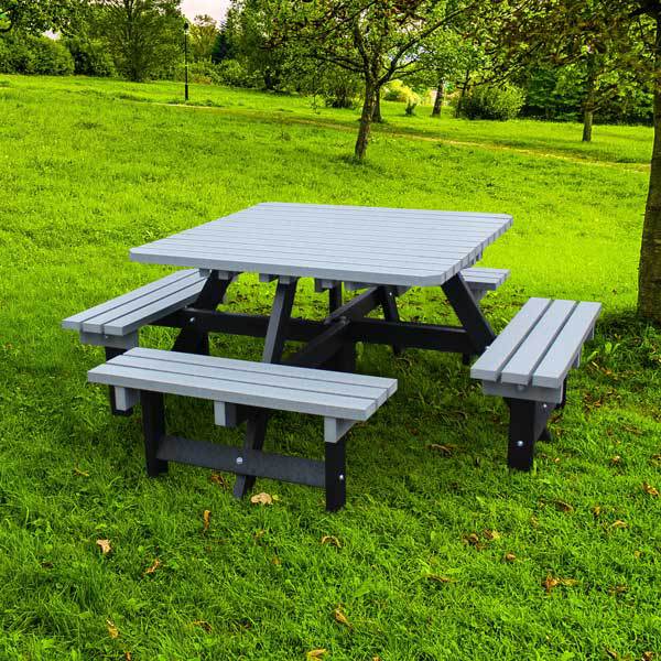 Recycled Plastic Square Picnic Table Nbb Recycled Furniture