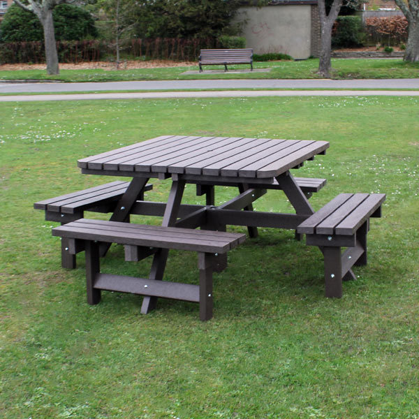 100 Recycled Plastic Square Picnic Table NBB Recycled Furniture