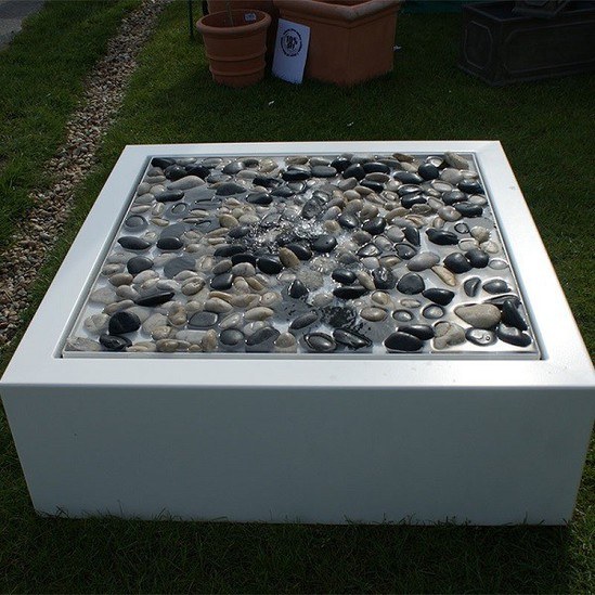 Aluminium Square Water Table Water Feature Round Wood of Mayfield