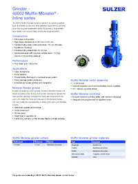 Muffin Monster inline/open channel grinders - 40K series | Sulzer | ESI ...