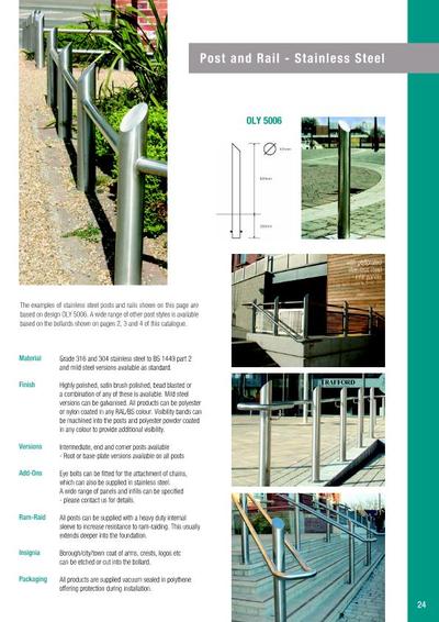 Oly 5006 Stainless Steel Post And Rail System M G Olympic Products Esi External Works