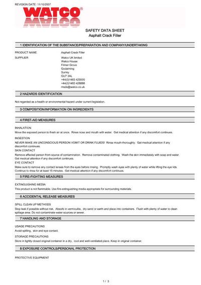 Asphalt Crack Filler For Asphalt And Tarmac Surfaces Watco Uk Esi External Works