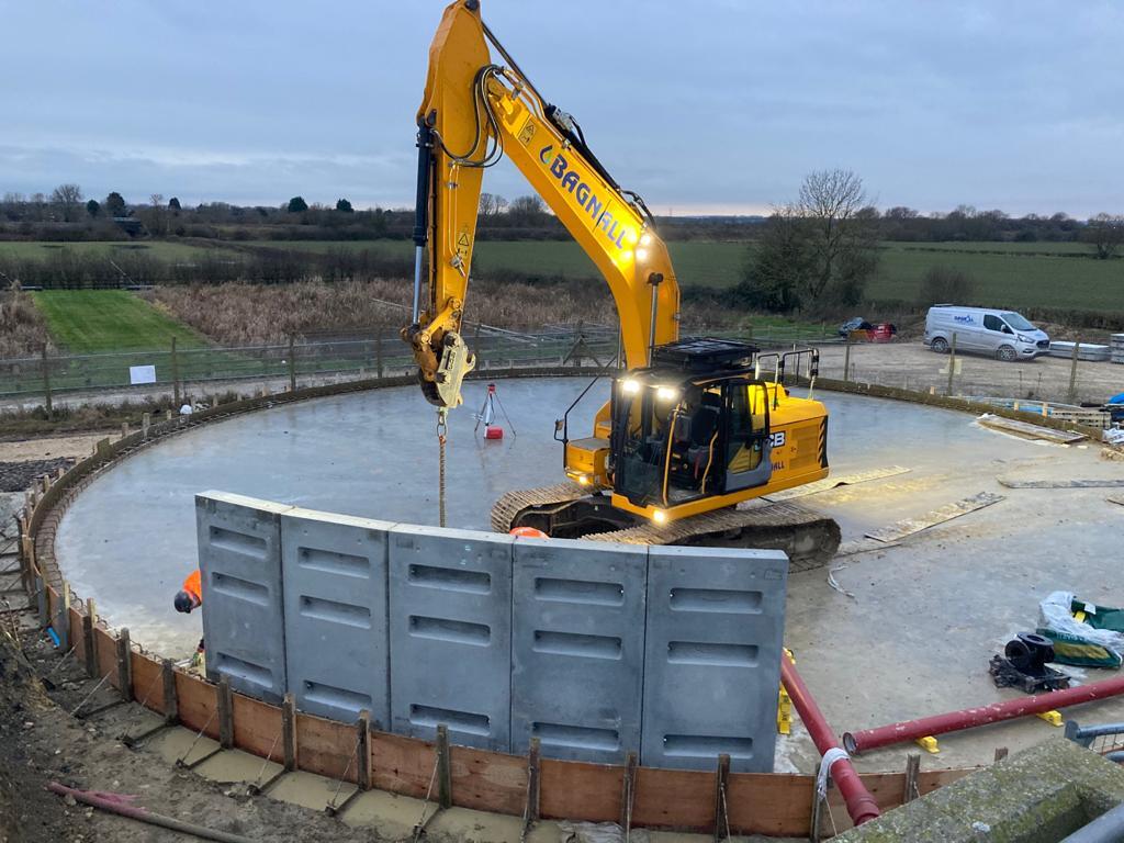 Supply and installation of filter bed wall units Bagnall Filter Bed