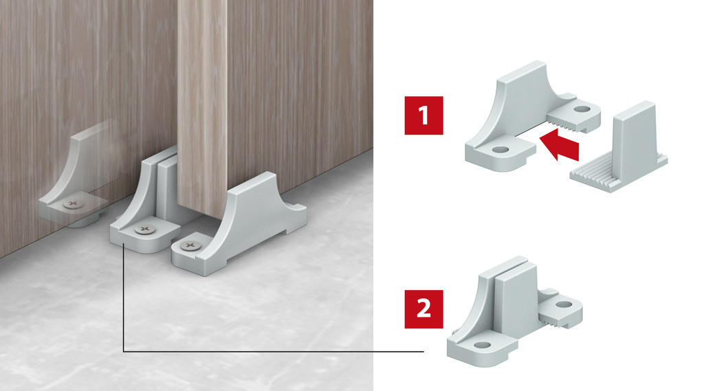 trakkit® Gemini twin track wardrobe sliding door kit Runners Sliding