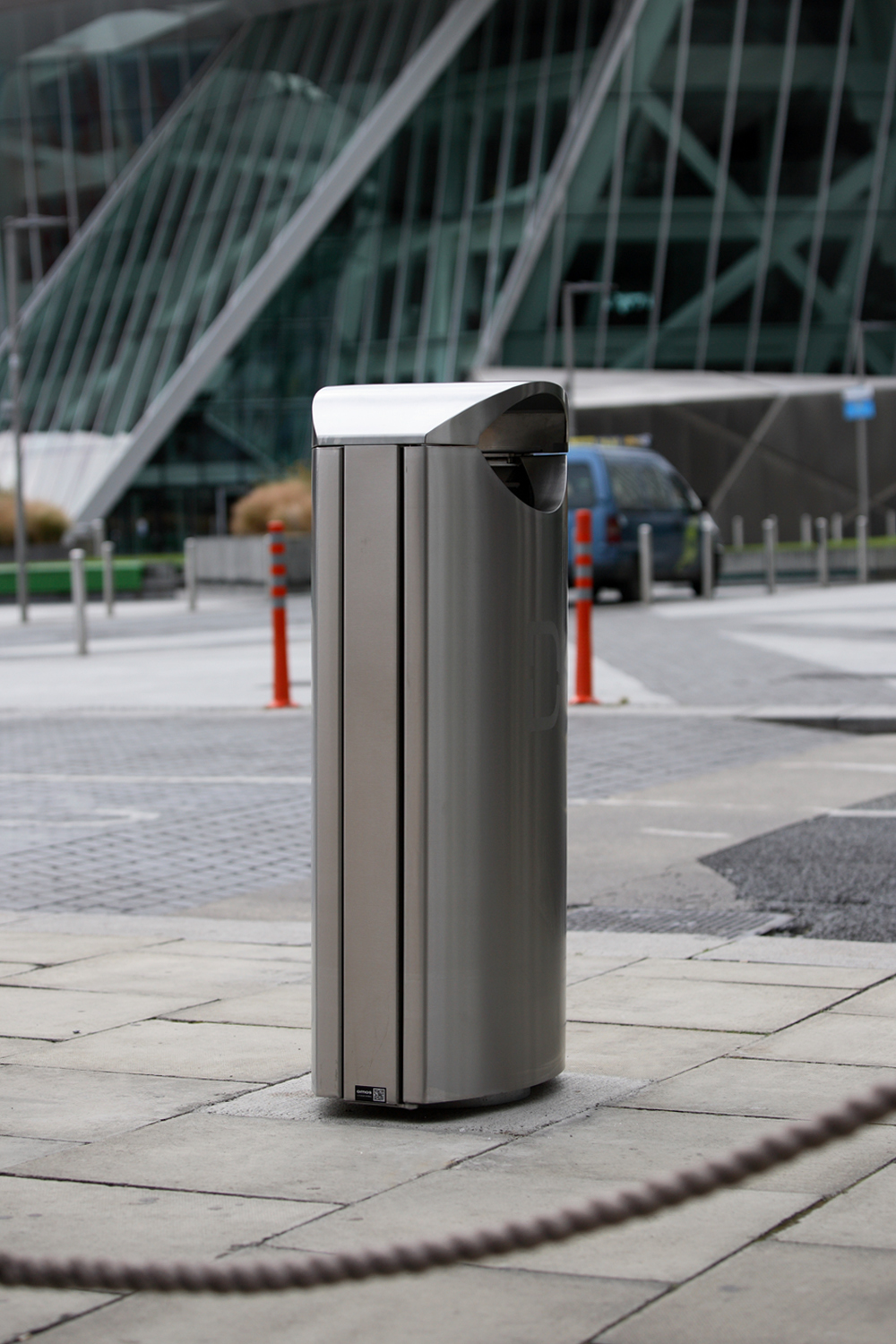 Stainless steel bins for Dublin Docklands business area Omos ESI