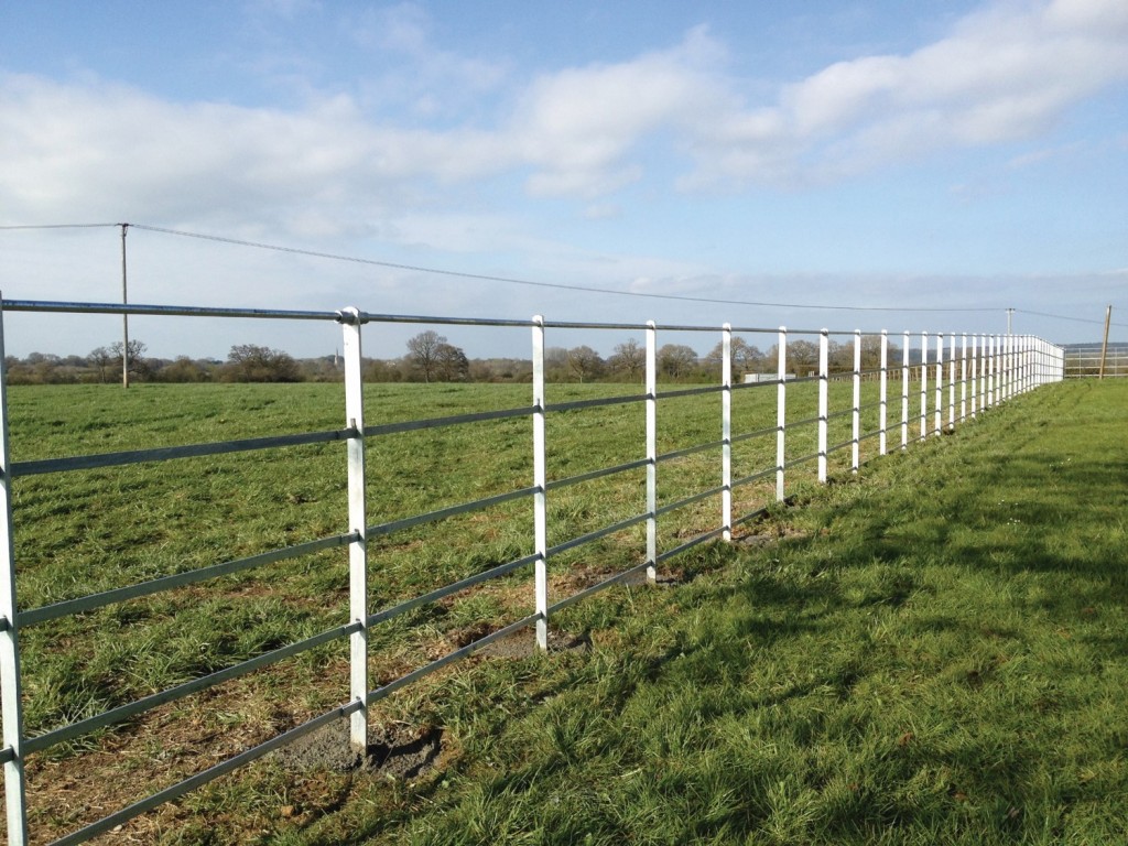 Mild steel galvanised state fencing Centrewire ESI External Works