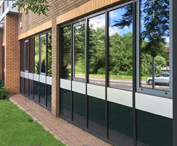 Reflective privacy window films Window Film Company UK ESI Building Design