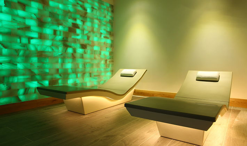 Bespoke spa suite with salt room and heated loungers | Drom UK | ESI Interior Design