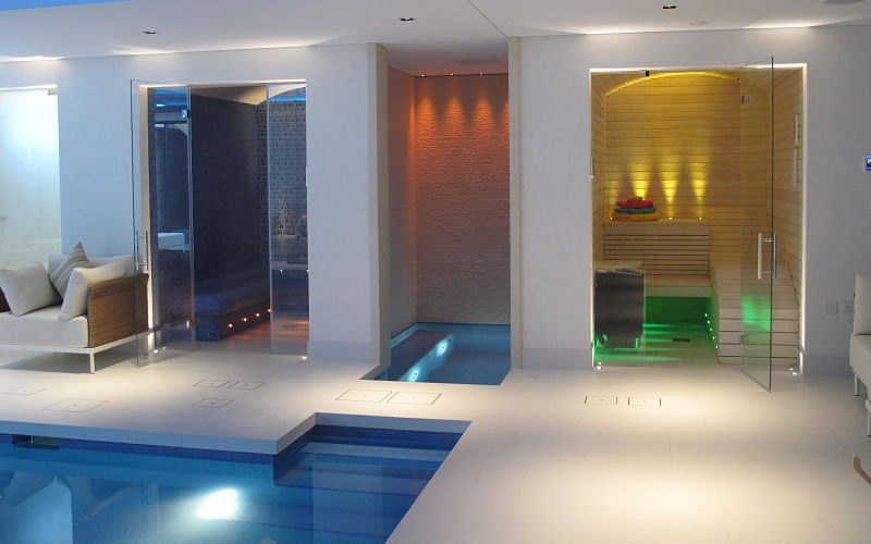 Sauna and steam room for luxurious residential spa Drom UK ESI