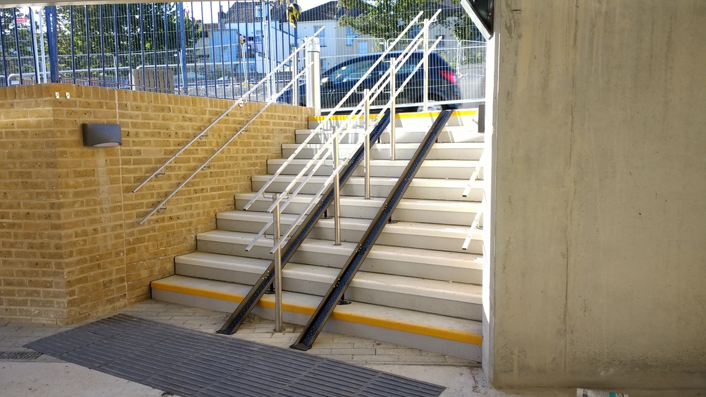 Cycle wheeling ramps for stairways CycleWorks ESI External Works
