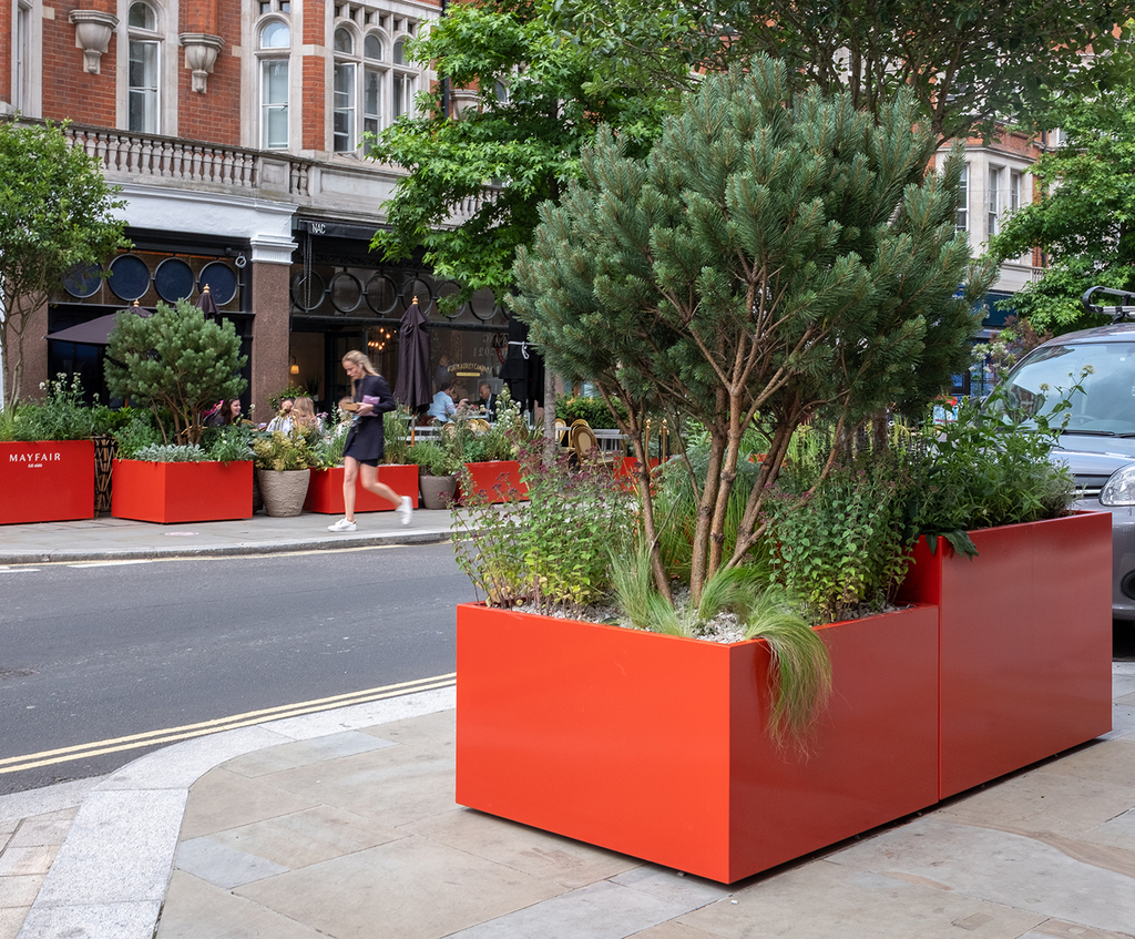 Bespoke steel planters for public realm IOTA ESI External Works