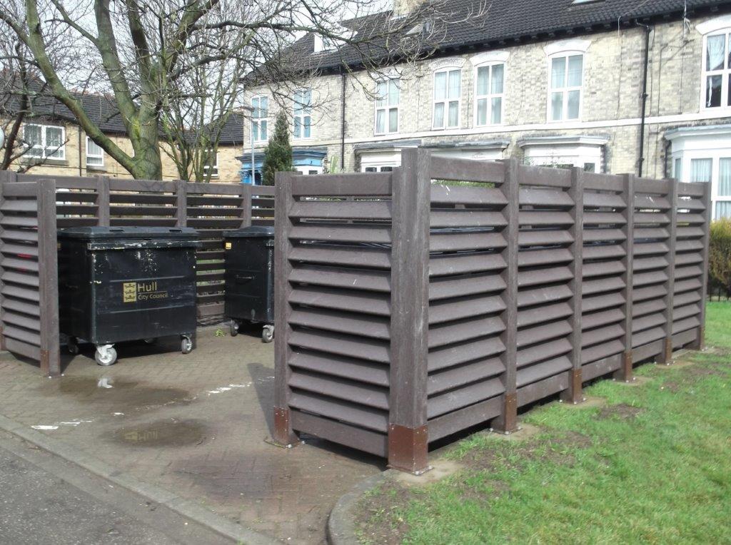 Bays for recycling bins on council housing estate GoPlastic ESI