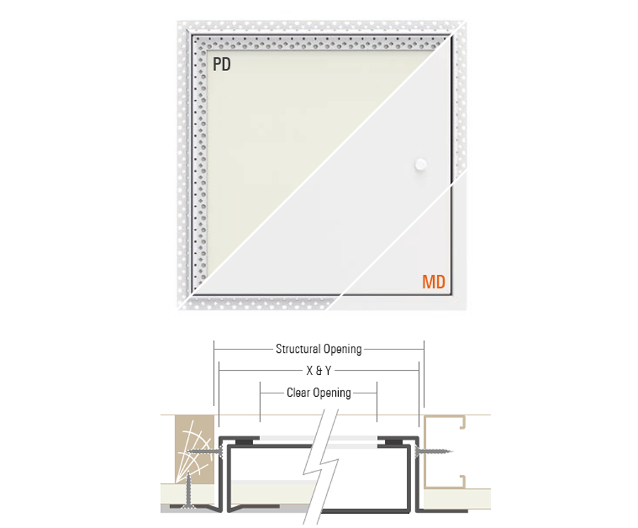 1000 Series non firerated wall / ceiling access panels Profab Access