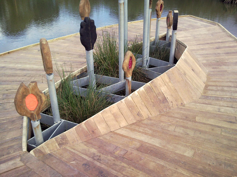 Bespoke timber habitat jetty Handspring Design ESI External Works