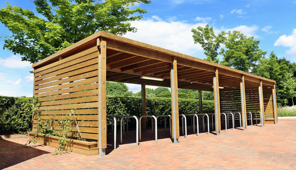 green roof cycle shelter