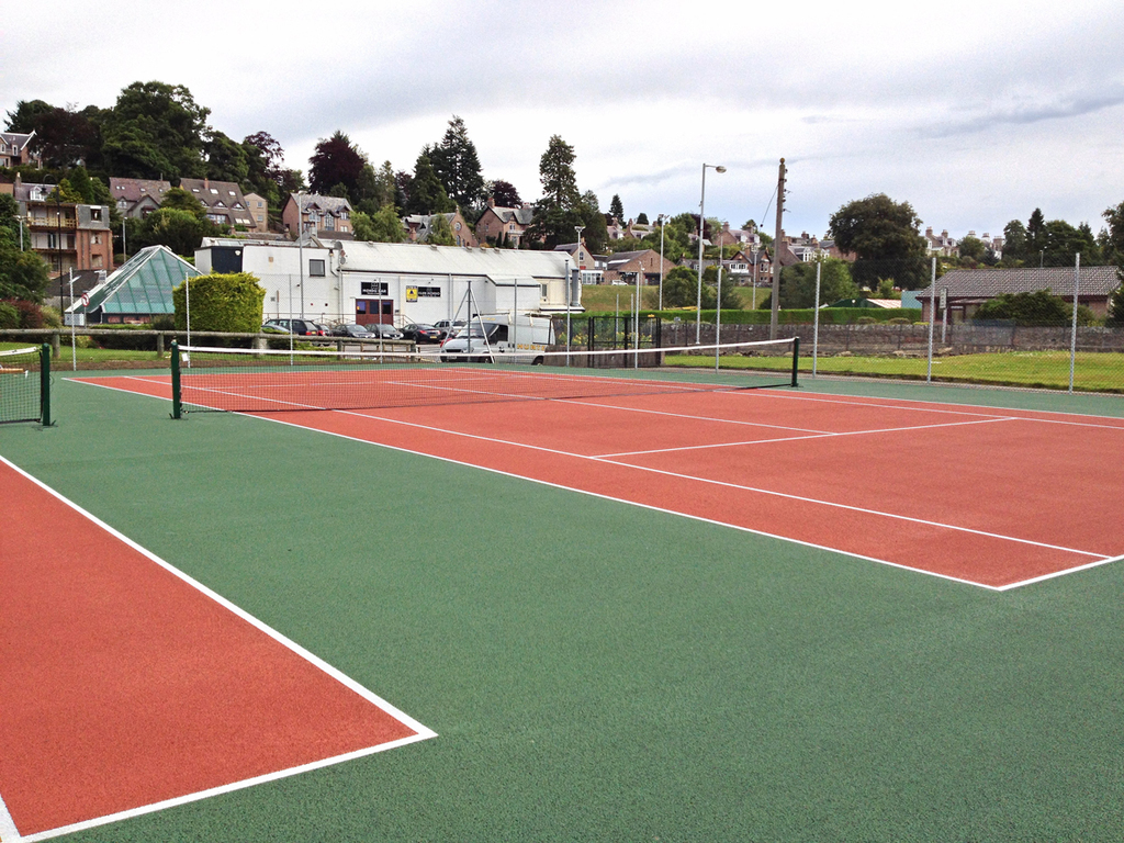 Synthetic Tennis Court Surface Installation Hunter Construction Aberdeen Esi External Works