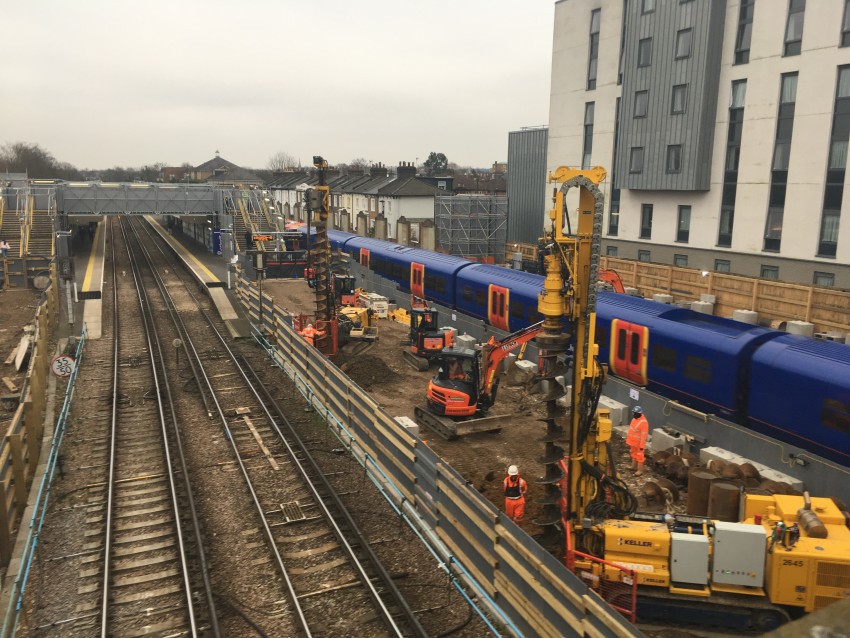 CFA piling for new flats and offices above rail station Keller UK