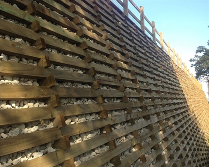 Permacrib timber crib retaining wall for Barratt Homes Phi Group