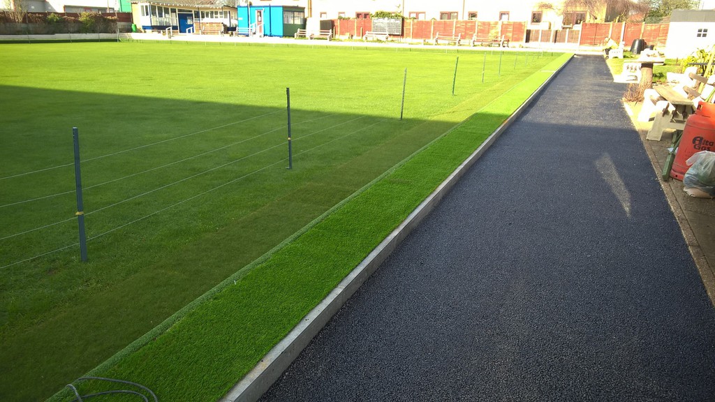 Refurbished ditches and paths at Springhouse Bowls Club Sportsmark