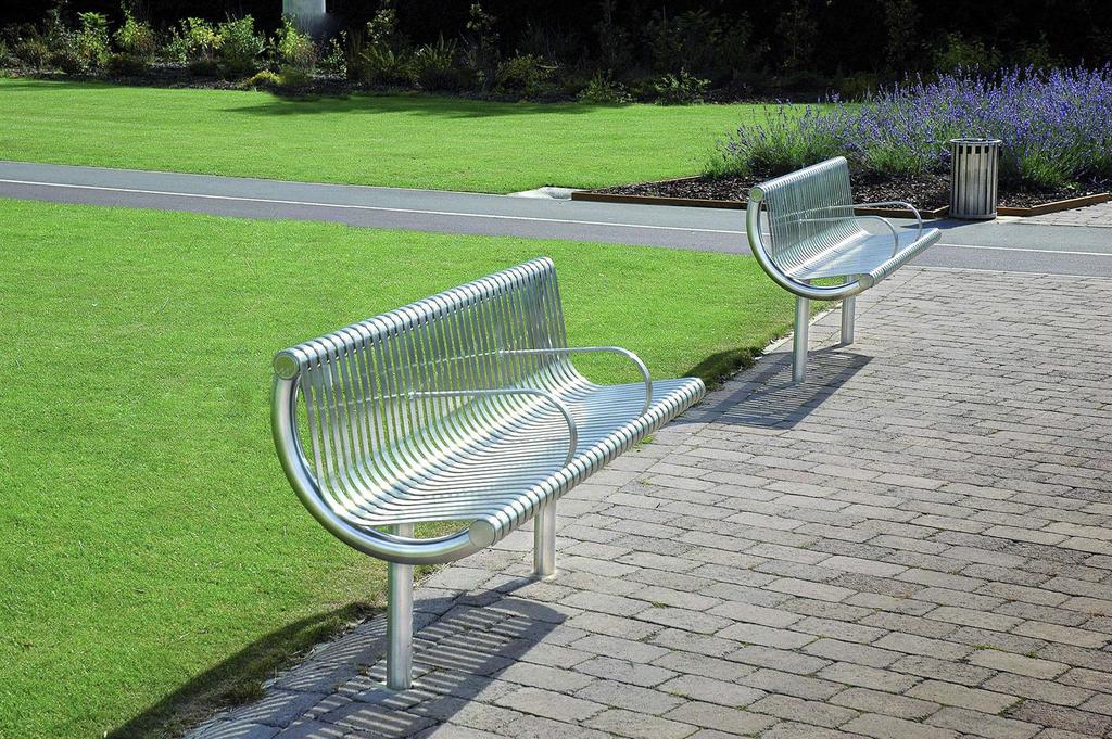 Ollerton M3 straight seat Marshalls street furniture ESI External