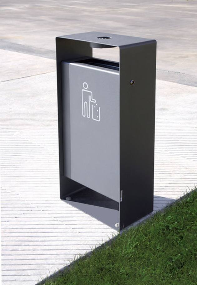 Radium outdoor litter bin Environmental Street Furniture ESI
