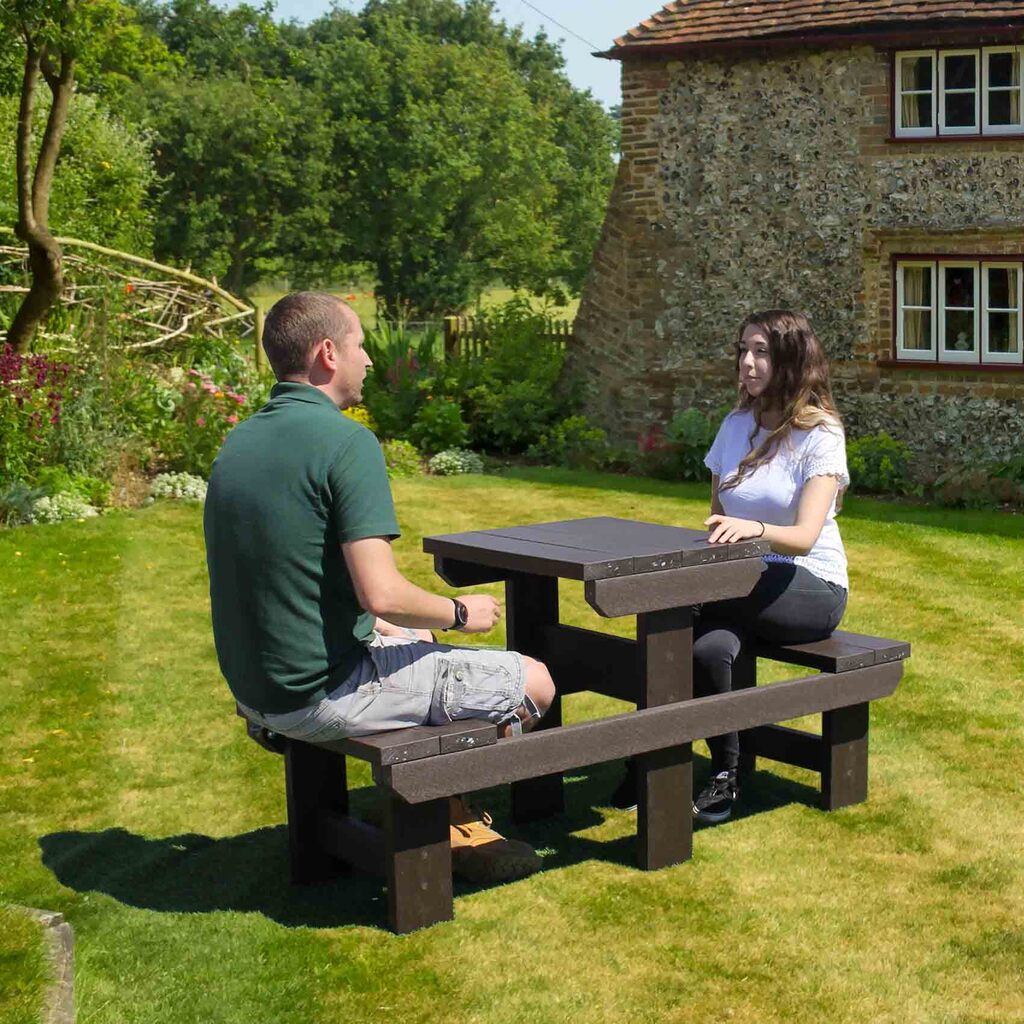 Recycled plastic twoperson picnic table NBB Outdoor Shelters ESI