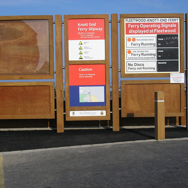 Hardwood timber noticeboards Woodscape ESI External Works