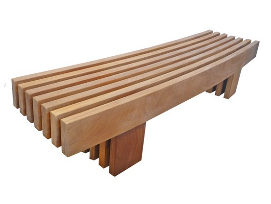 Type 8 curved hardwood timber bench | Woodscape | ESI External Works