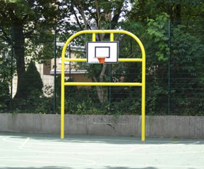 Fence mounted basketball hoop with steel backboard Zaun ESI External Works