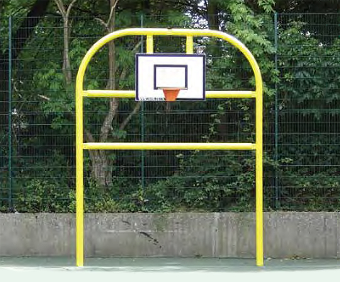 Fence mounted basketball hoop with steel backboard Zaun ESI External Works