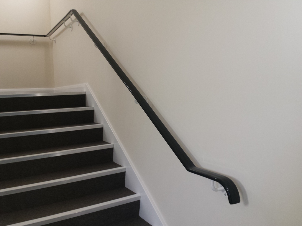 Stair core railings Alpha Rail ESI Building Design