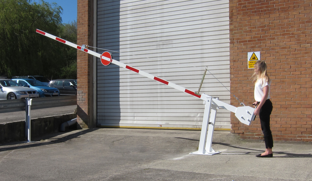 Manually operated rising arm traffic control barriers Avon Barrier