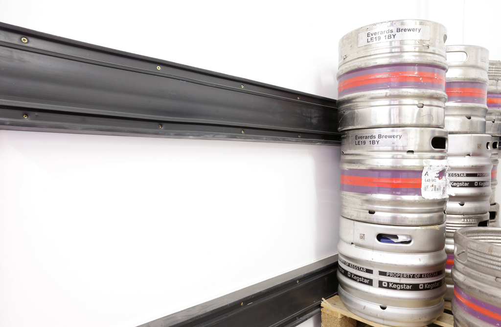 Service corridor wall protection for shopping centre Construction