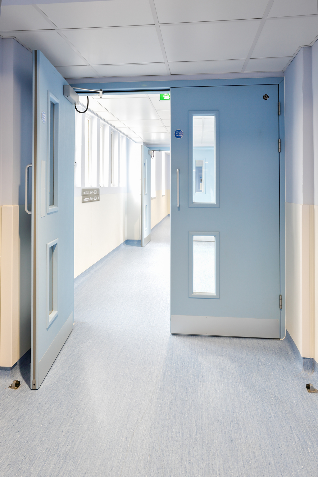 Acrovyn wall protection package for hospital building Construction Specialties ESI Building