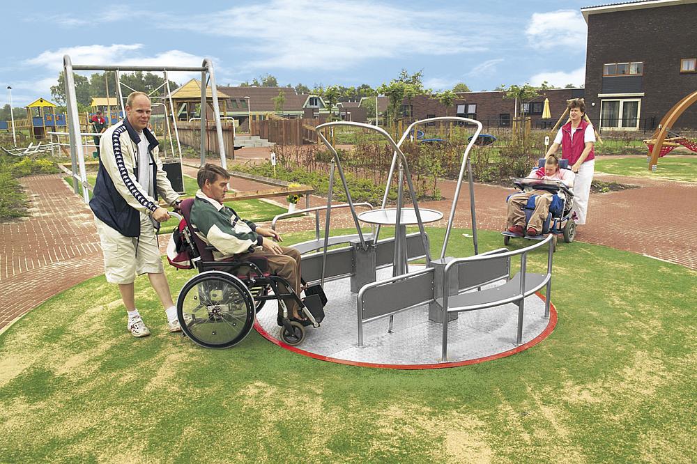 Unique Wheelchair Carousel Roundabout eibe Play Ltd ESI External Works