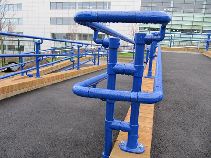 Fittings for handrail at university Kee Systems ESI