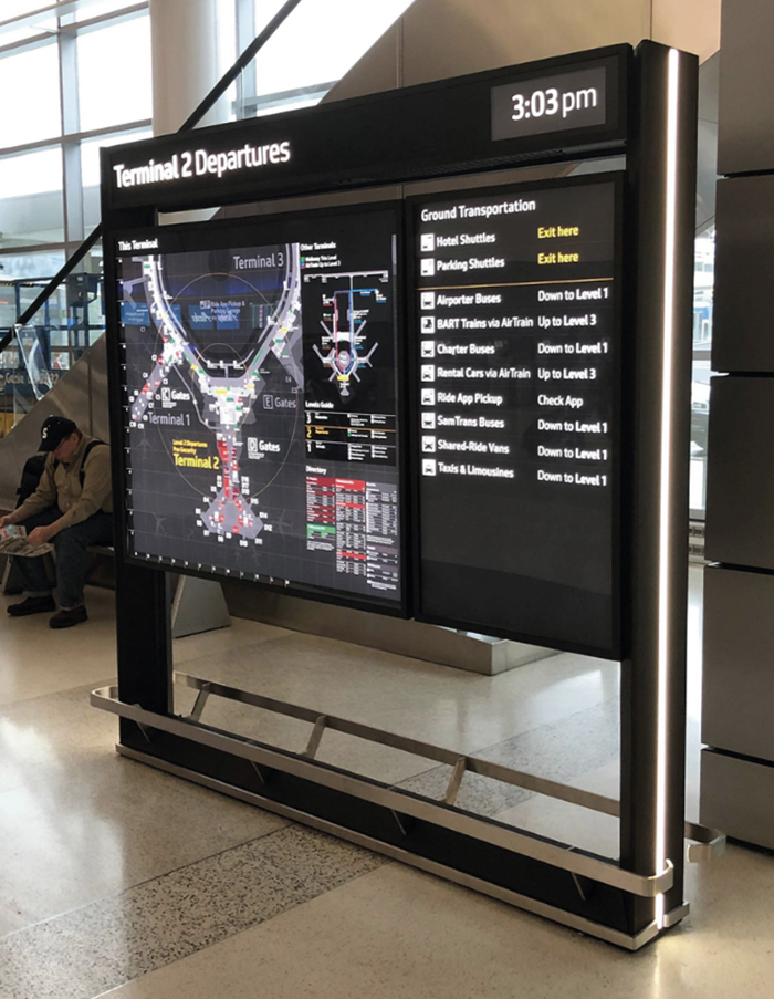 Digital directional signage San Francisco Airport Trueform ESI