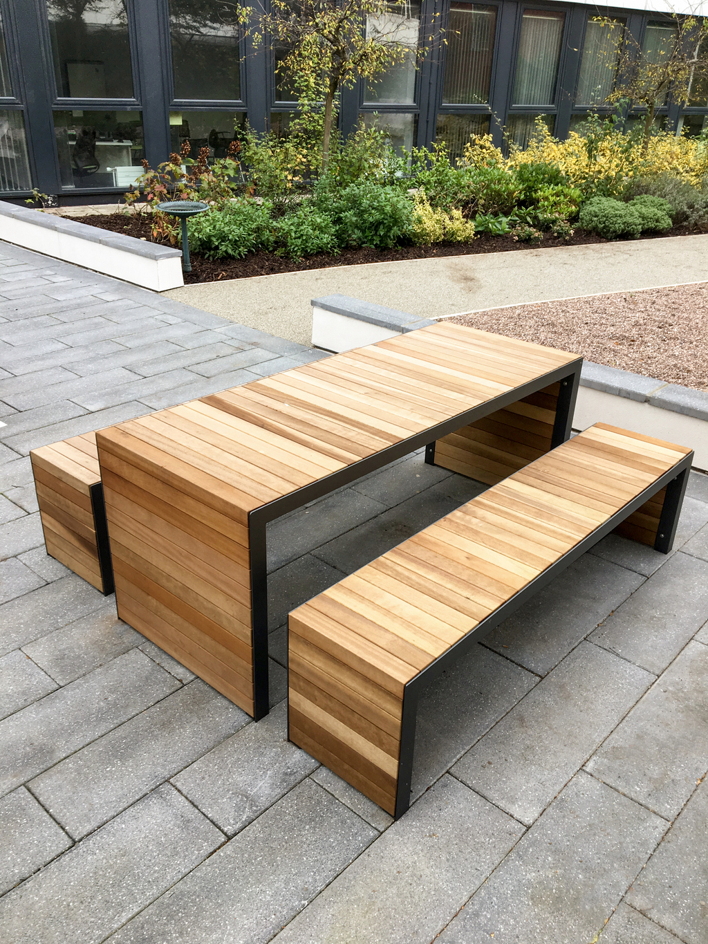 Outdoor furniture for university courtyard refurbishment Bailey