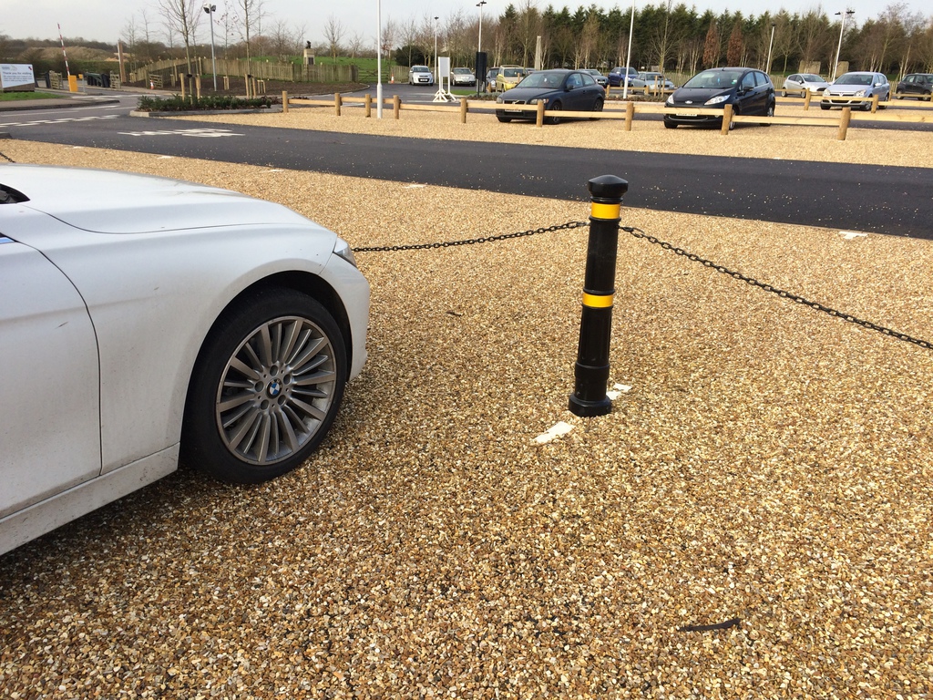 Gravelfilled car park National Memorial Arboretum Terram ESI