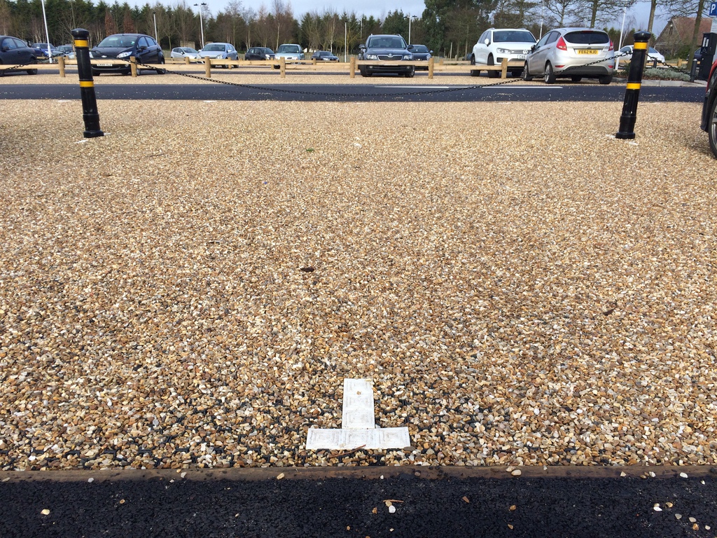 Gravelfilled car park National Memorial Arboretum Terram ESI External Works