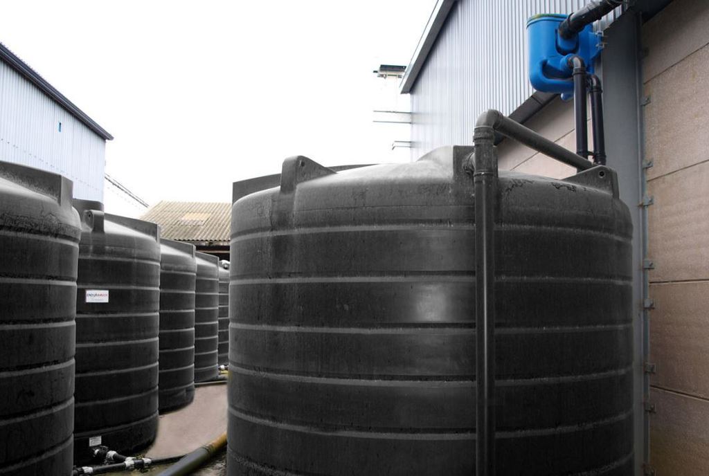 Rainwater harvesting storage tanks for new farm building Enduramaxx ESI Building Services