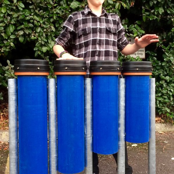 Steel framed pipe drums Acoustic Arts ESI External Works