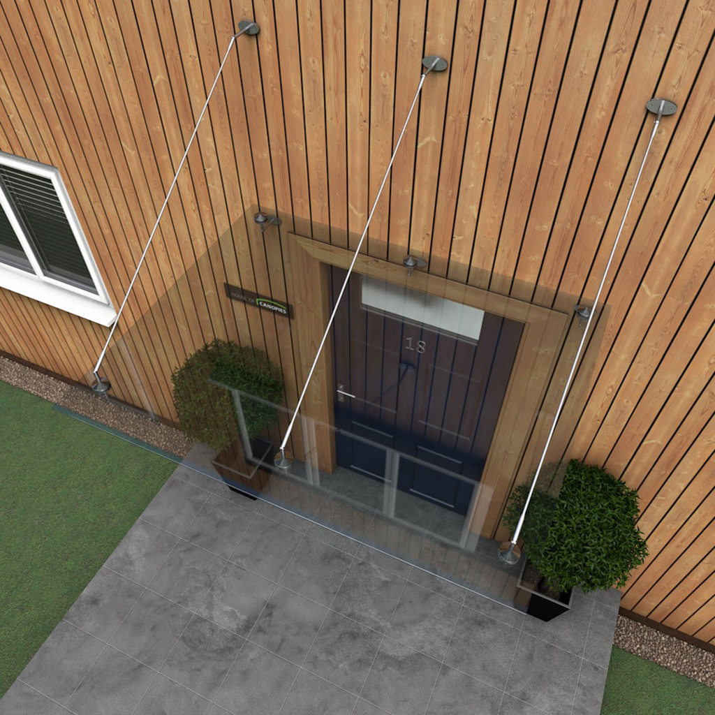 Type P glass and stainless steel door canopy House of Canopies ESI