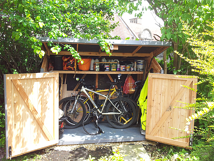 Spokeshed 5 solid timber bike shed The Bike Shed Company ESI External Works