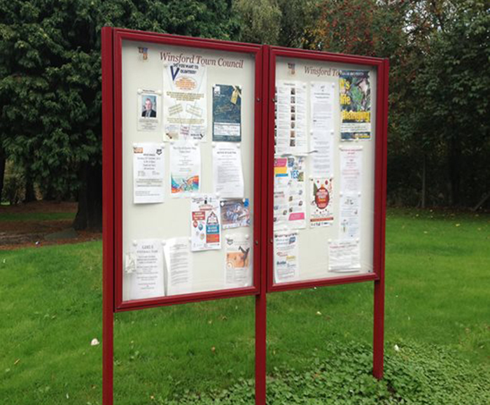 Classic 58 post mounted outdoor noticeboard Notice Board Company
