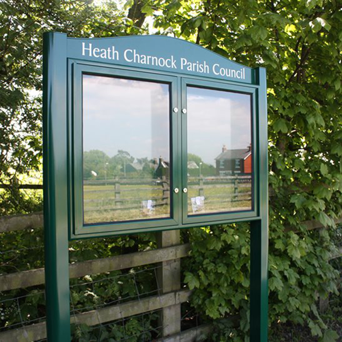 Prestige 2 door post mounted external noticeboard Notice Board