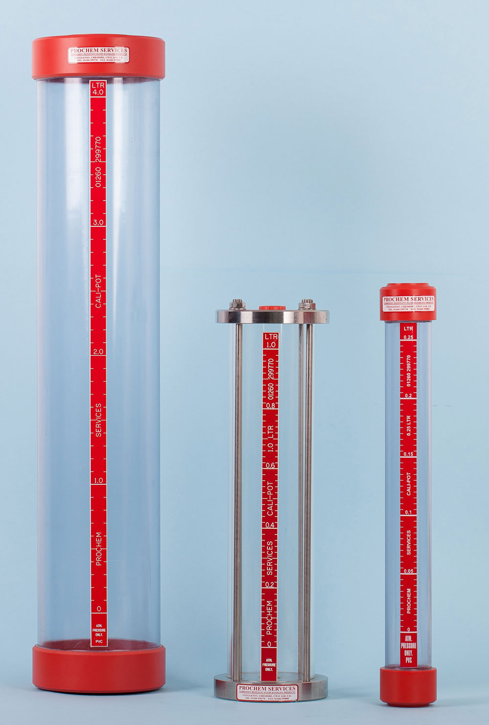 Calipot series calibration vessels for dosing pumps Prochem Services