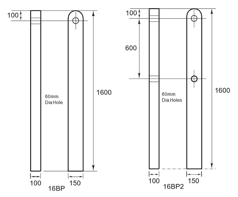 Concrete post and rail system with 60mm steel tubing Street