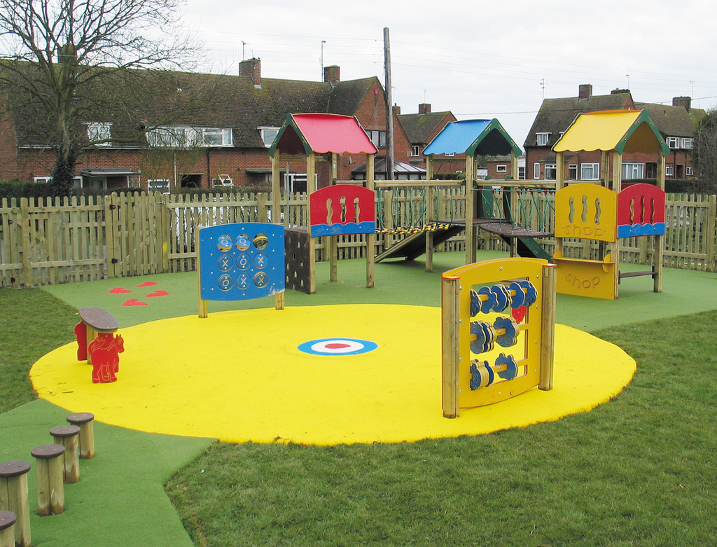 Playsafe impactabsorbing playground safety surfacing Playrite ESI External Works